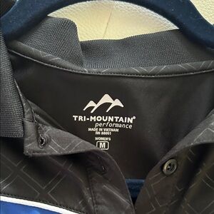 Tri-Mountain Black and Blue Performance Shirt